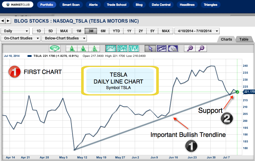 Tesla Candlestick Chart