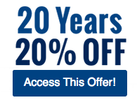 20 Years, 20% Off - Access This Offer!